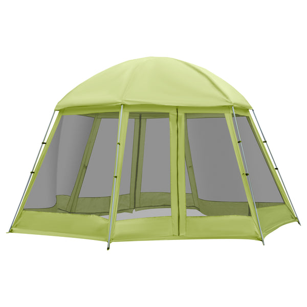 Tenda da Campeggio 6-8 Persone Ø4,93x2,4m in Tessuto Taffetà Verde prezzo