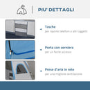 Tenda da Campeggio 4-8 Persone 4x2,75x2,1m in Tessuto Taffetà Grigio-8