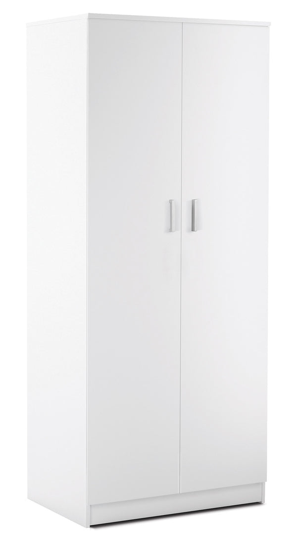 acquista Armadio 2 Ante 77x182x52 cm Bianco Lisco