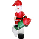 Babbo Natale Gonfiabile 154x76x183 cm con Missile e Luci LED-1