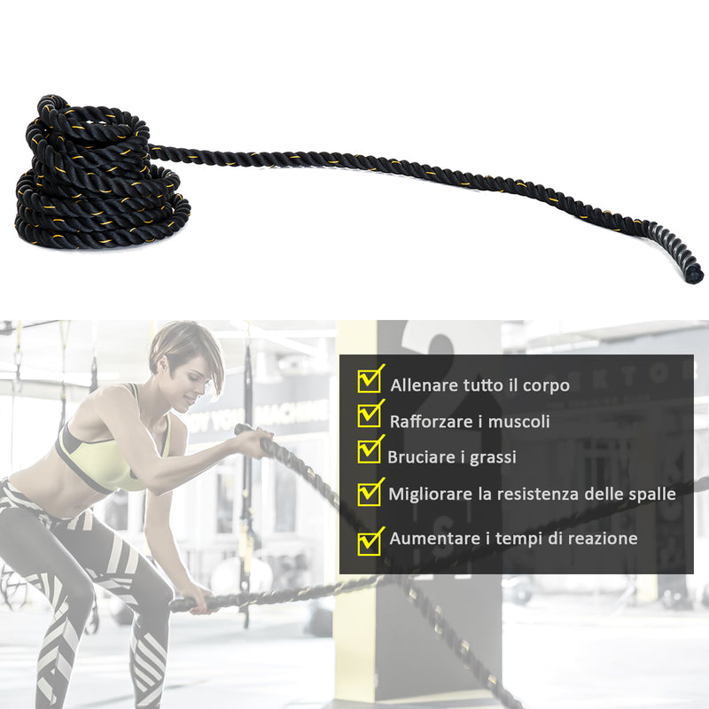 Corda da Allenamento Battle Rope Forza Fitness 15m Ø38mm -4