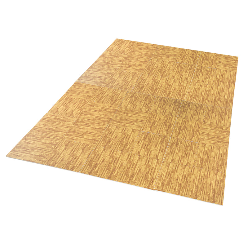 Tappeto Puzzle in EVA Effetto Legno Naturale 42 Pezzi 61.5x61.5 cm -1