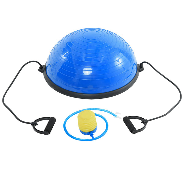 Balance Ball con 2 Elastici e Pompa per Allenamento e Riabilitazione Muscolare Blu online