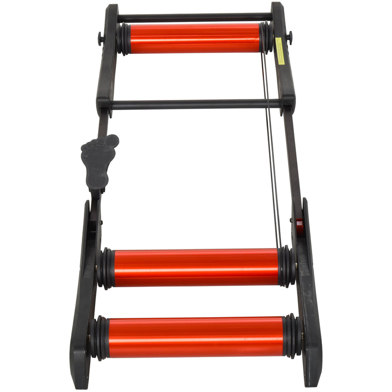 Rullo Bici Allenamento Lunghezza Regolabile 145x56x10,5 cm  Nero e Rosso-4