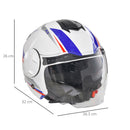 Casco Jet per Scooter Visiera Lunga e Parasole Taglia M Bianco-3