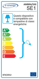 Sospensione D50 1xE27 Montatura Marrone Ramato Vetro Ambra-Verderde  E-Energy Ambra-2