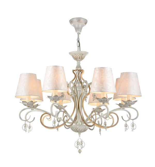 acquista Lampadario Elegant in Metallo Monile Bianco con Oro