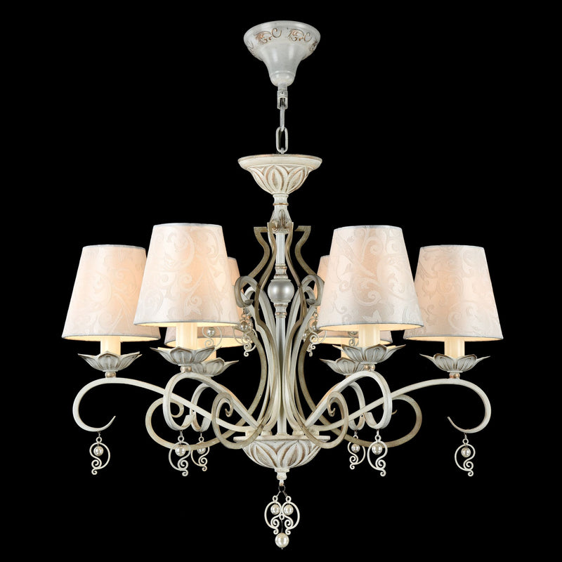 Lampadario Elegant in Metallo Monile Bianco con Oro-2