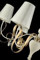 Lampadario Elegant in Metallo Intreccio Bianco con Oro-5