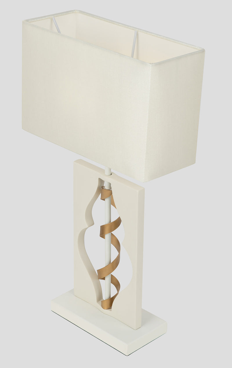 Lampada da tavolo Elegant in Metallo Intreccio Bianco con Oro