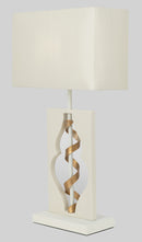 Lampada da tavolo Elegant in Metallo Intreccio Bianco con Oro