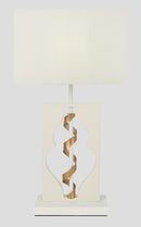 Lampada da tavolo Elegant in Metallo Intreccio Bianco con Oro