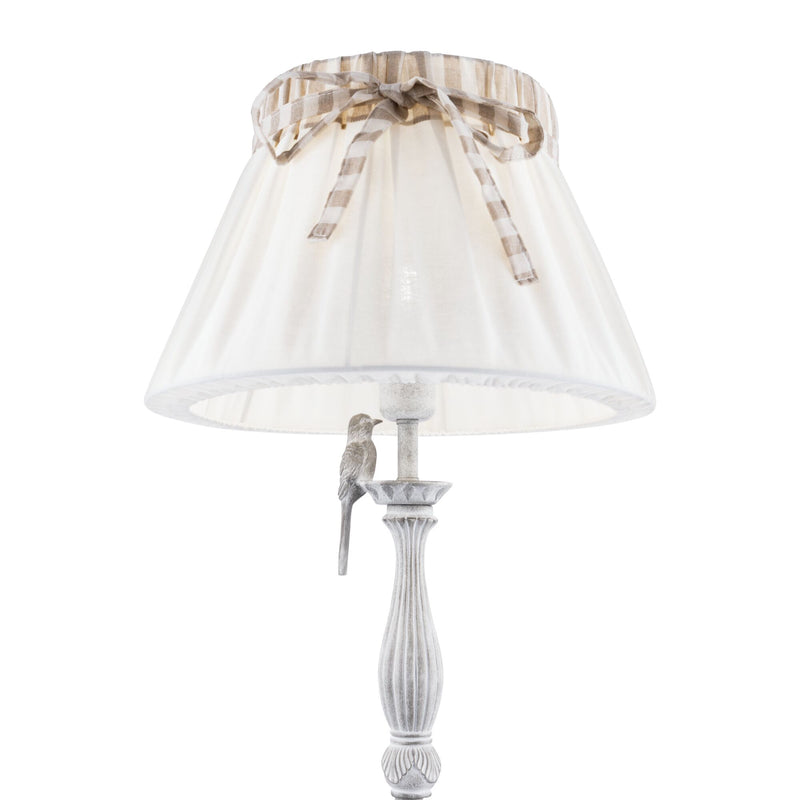 Lampada da terra Elegant in Metallo Bird Bianco Antique-4