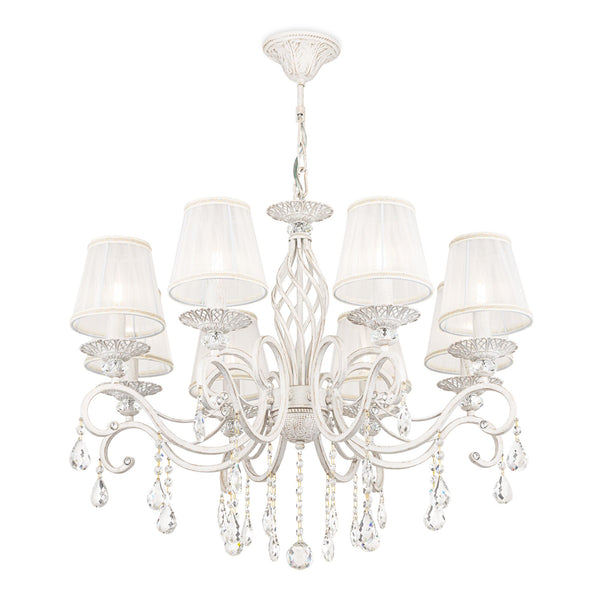 Lampadario Elegant in Metallo Grace Bianco con Oro acquista