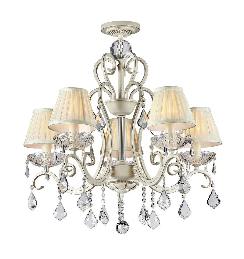 Lampadario Elegant in Metallo Triumph Crema con Oro-4