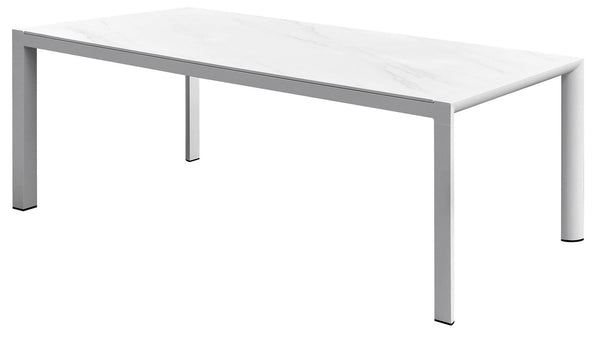 Tavolo da Giardino 90x190x75 cm in Alluminio Bianco prezzo