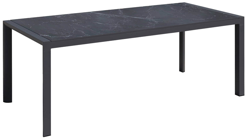 Tavolo da Giardino 90x190x75 cm in Alluminio Antracite-1