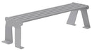 Panchina 3 Posti da Esterno 172x52x44,5 cm in Acciaio Zincato Senza Schienale Grigio Chiaro-1