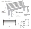 Panchina 3 Posti da Esterno 172x66x81,5 cm in Acciaio Zincato con Schienale Antracite-4