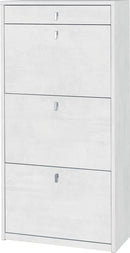 Scarpiera 3 Ante 1 Cassetto 63x127x29 cm Ossido Bianco-1