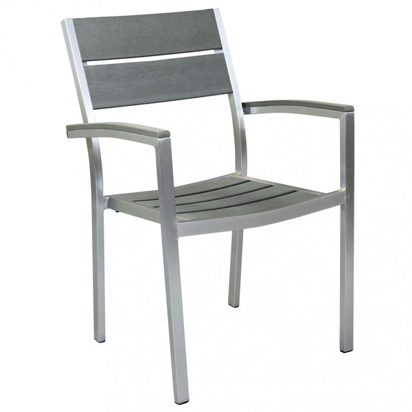 acquista Sedia Barbados Impilabile 54x54x84 h cm in Alluminio Grigio