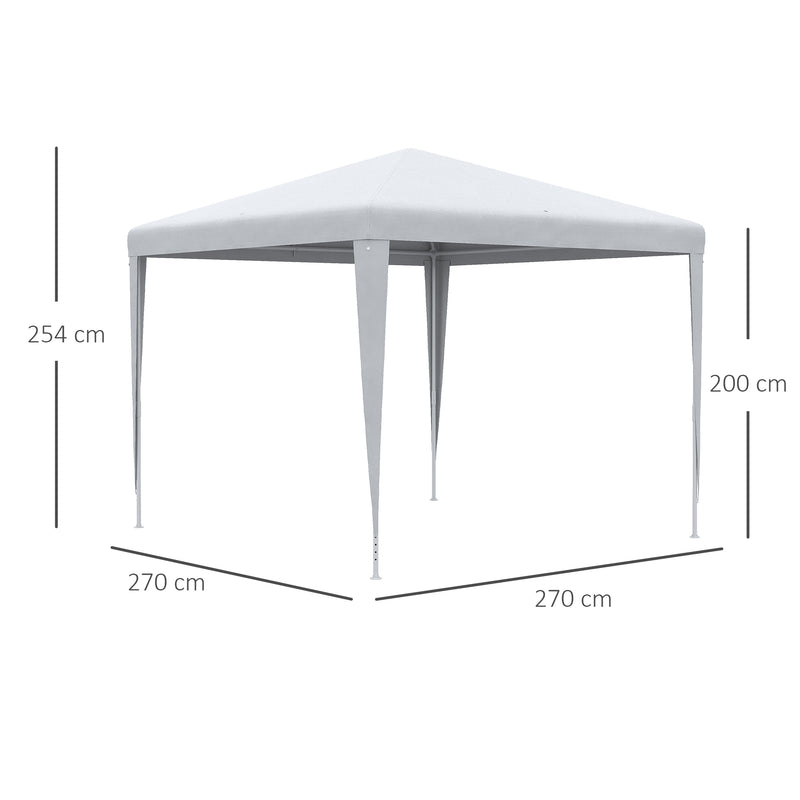 Gazebo da Giardino  per Esterno e Interno 2,7x2,7m Telaio in Acciaio Bianco-3