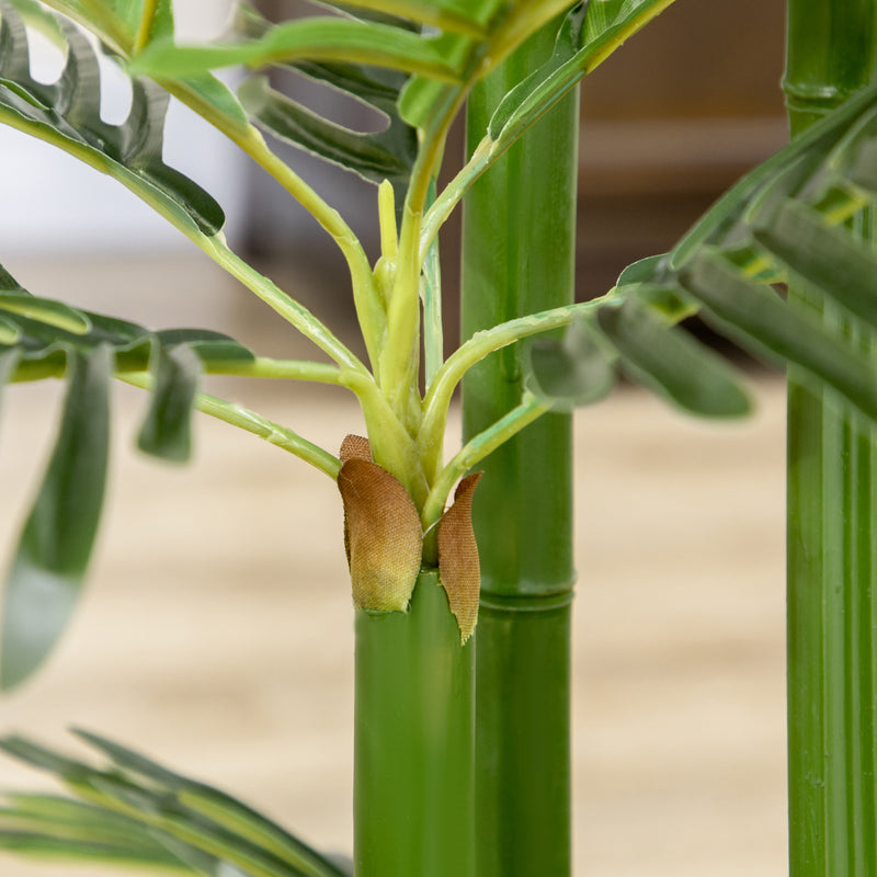 Pianta Artificiale di Bambù H140 cm con Vaso Verde