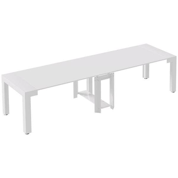 sconto Tavolo Allungabile 45-300x90x75,5 cm Max 6 Persone in Metallo e MDF Bianco