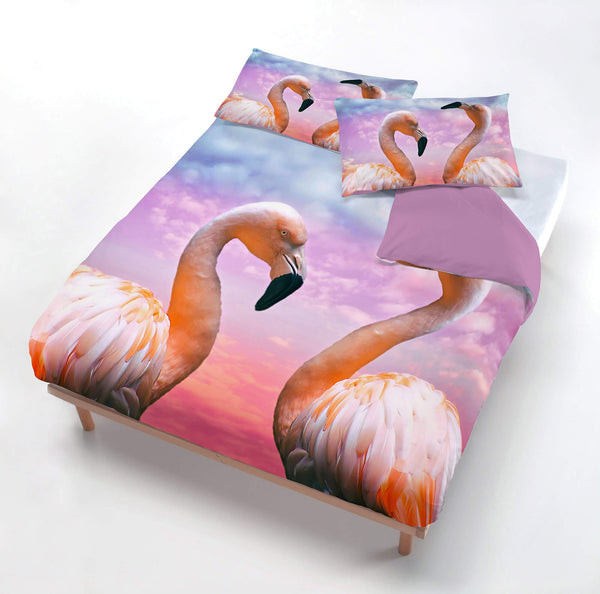 Copripiumino con Federe Stampato in Microfibra Flamingo Varie Misure acquista