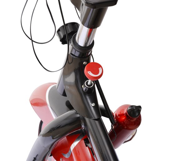 Spin Bike Indoor Allenamento Aerobico con Display a LED Nero e Rosso -9