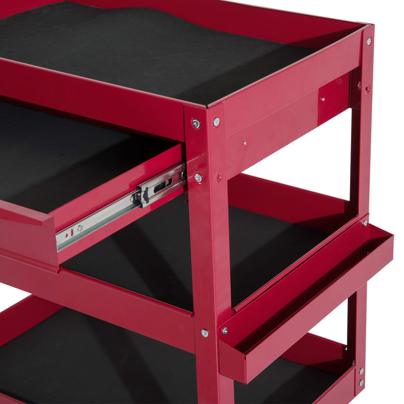 Carrello Porta Attrezzi da Officina con Rotelle in Lamiera Rosso 68x46x82 cm -10