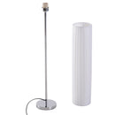 Lampada da Terra in Tessuto e Acciaio Inox 120 cm Bianco -6