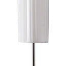 Lampada da Terra in Tessuto e Acciaio Inox 120 cm Bianco -8