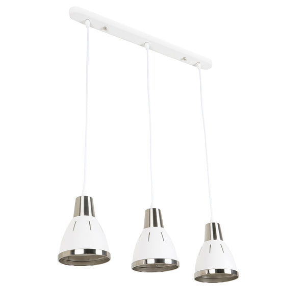 Lampada Moderna di Design a Sospensione 3 Luci in Metallo Bianco Ø13x16x55 cm acquista