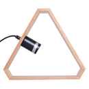 Lampada Triangolare da Tavolo Stile Nordico in Legno Naturale 29x8x25.5 cm -3