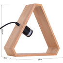 Lampada Triangolare da Tavolo Stile Nordico in Legno Naturale 29x8x25.5 cm -4