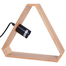 Lampada Triangolare da Tavolo Stile Nordico in Legno Naturale 29x8x25.5 cm -5