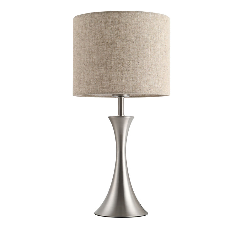 Lampada da Comodino Abat Jour con Paralume in Tessuto E27 Ø25x51 cm  Beige-4