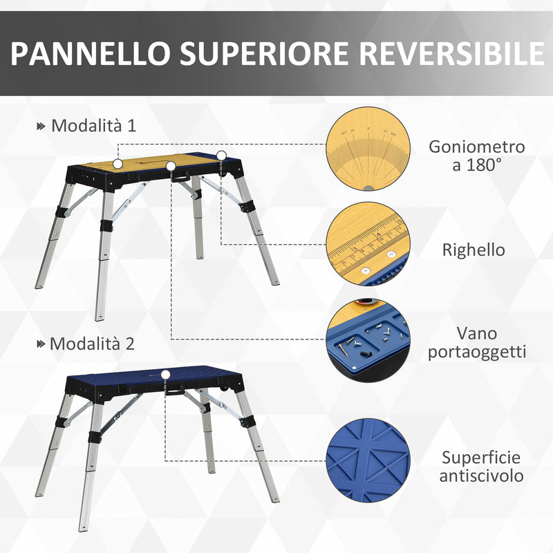 Banco da Lavoro Pieghevole 120x62,5x83 cm in Legno e Acciaio – acquista su  Giordano Shop