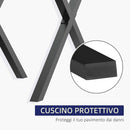 Set 2 Gambe Tavolo a X 80x4x72 cm in Acciaio Nero-5