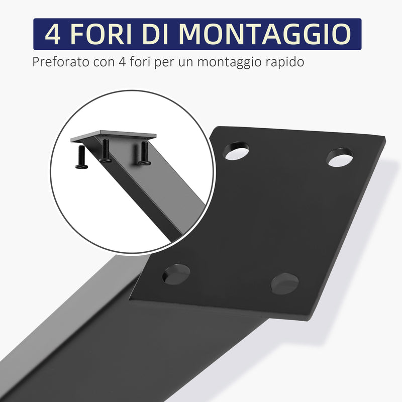 Set 2 Gambe Tavolo a X 40x2,5x43 cm in Acciaio Nero – acquista su Giordano  Shop