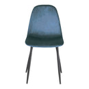 Set 4 Sedie da Interno 88x43x53 cm in Tessuto Blu-4