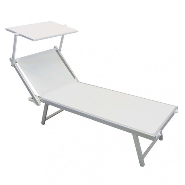 Lettino Prendisole da Giardino Bari 181x61x38 h cm in Alluminio Bianco online