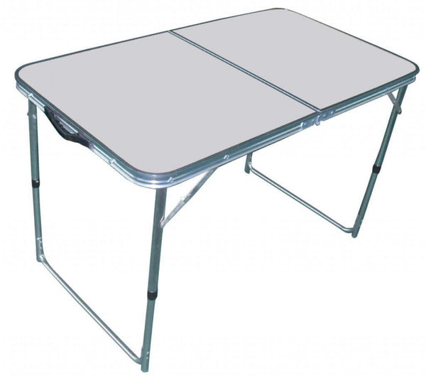 Tavolo Rettangolare Pieghevole 120x60x68 h cm in Alluminio Bianco prezzo