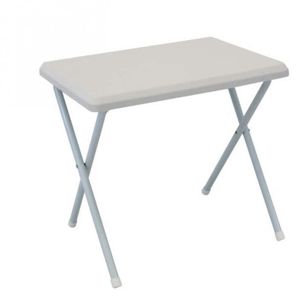 Tavolino 51,5x37x47 h cm in Metallo e PVC Bianco prezzo