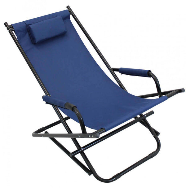 sconto Sdraio Dondolo 94x58x72 h cm in Acciaio Blu