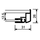 Bacheca con Anta Battente 49,1x65x2,6 cm in Alluminio Grigio Chiaro-4