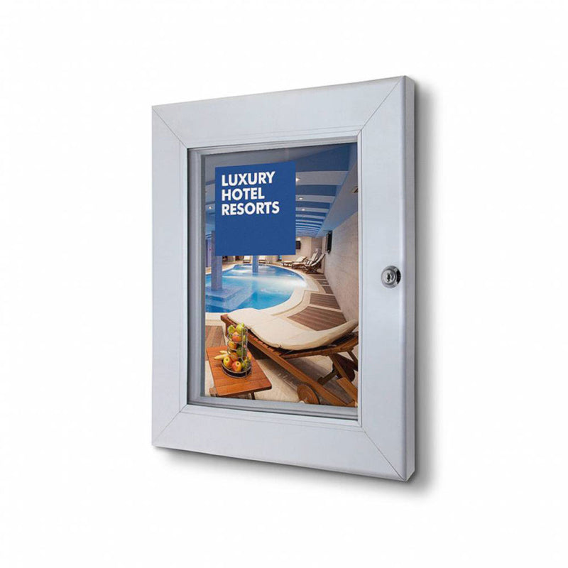 Bacheca con Anta Battente 30x38,7x3,3 cm in Alluminio Porta Poster Silver-2