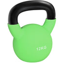 Kettlebell 12 kg per Allenamento Spalle e Bicipiti 20x13x23 cm in Metallo e Gomma Verde-1