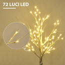 Albero di Natale 17x17x120 cm con 72 Luci LED Bianco-4